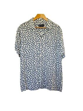Original Use Mens Sz L Paisely Short Sleeve Cabana Button Up Retro Lightweight